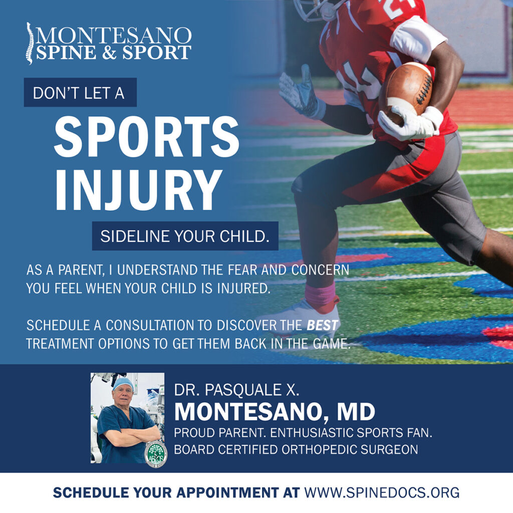Don't let a sports injury sideline your child. Contact the spinal surgeons at Montesano Spine and Sport.