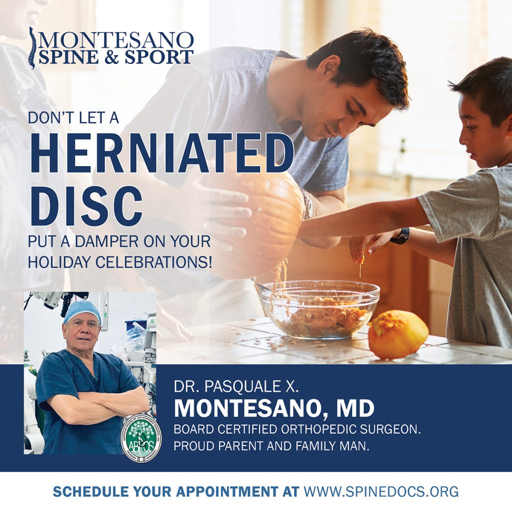 Experiencing chronic or debilitating pain? Get a diagnosis or seek treatment for a herniated disc with Montesano Spine and Sport.