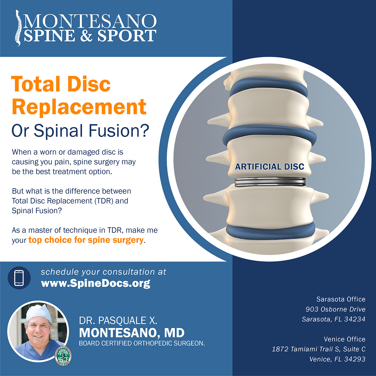 Read more about the article Total Disc Replacement or Spinal Fusion?