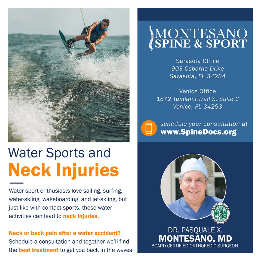 Water Sports and Neck Injuries: Just like with contact sports, water sports like wakeboarding and jet-skiing can lead to neck injuries.