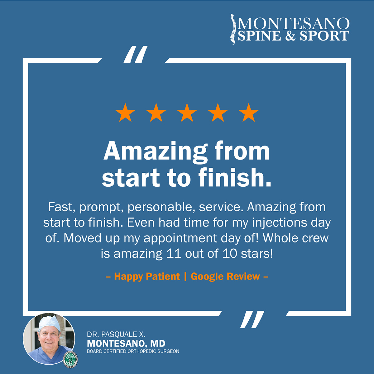 Read more about the article “Amazing from start to finish” | Patient Testimonial