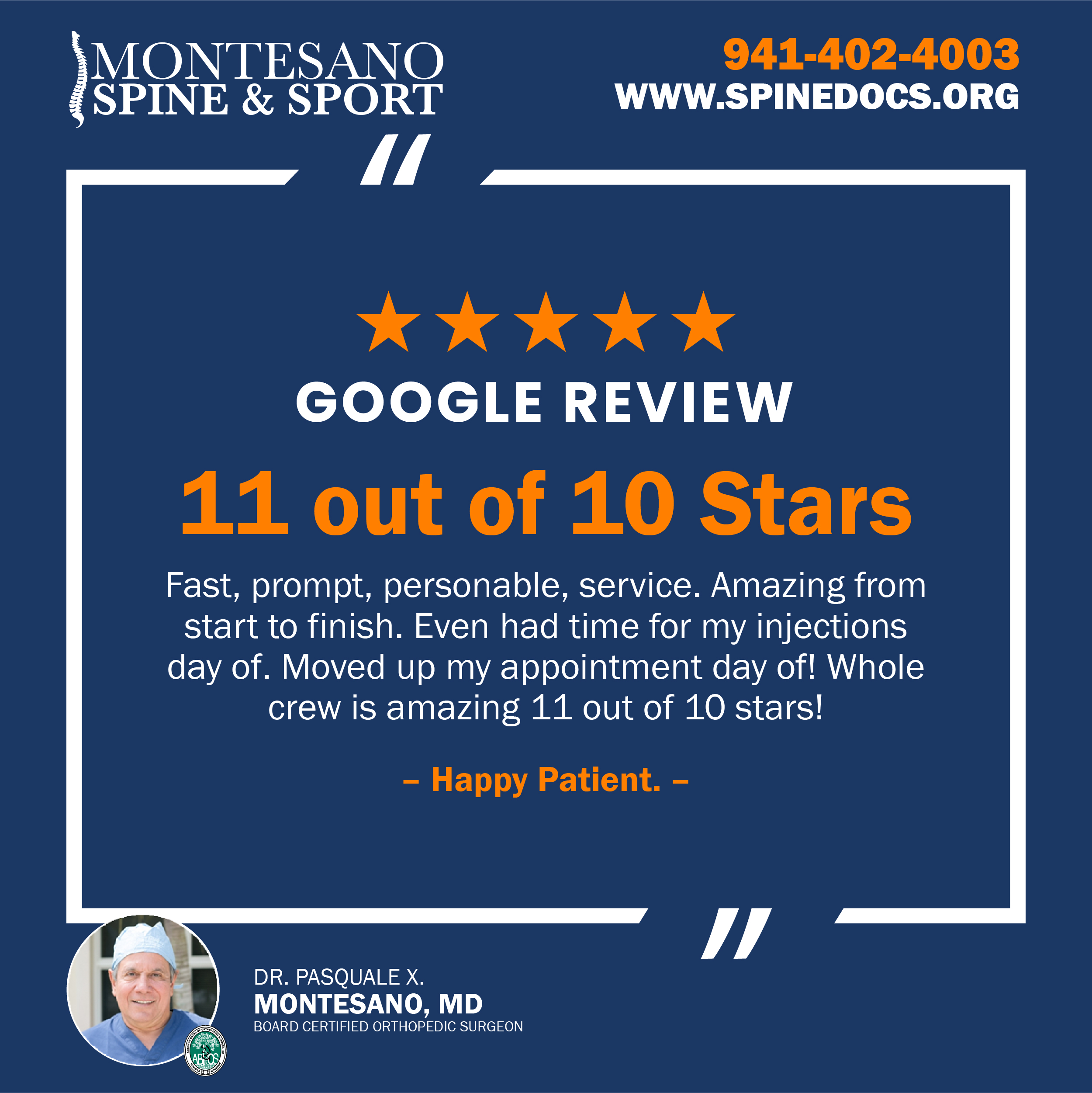 Read more about the article “11 out of 10 Stars” | Patient Testimonial