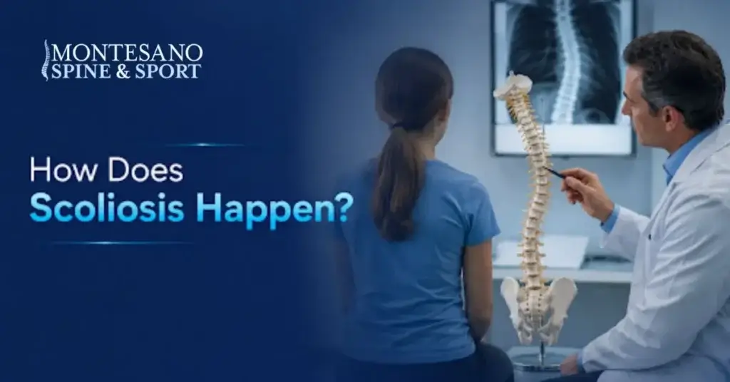 how does scoliosis happen