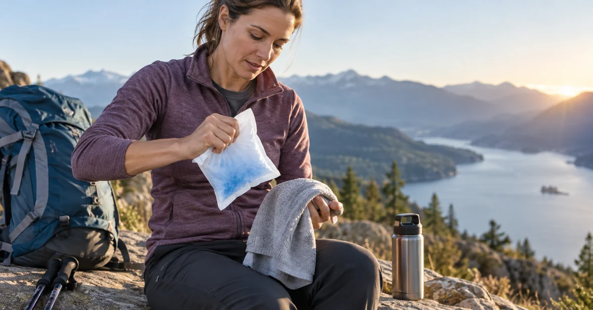 Adult preparing an instant cold pack for sudden back pain