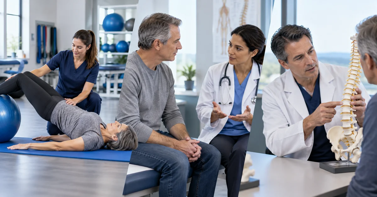 Physical therapy consultation and surgical planning for disc degeneration