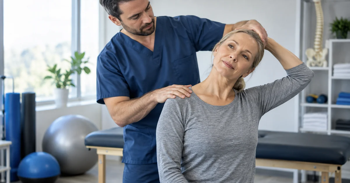 Supervised rehabilitation after recovery from a broken neck