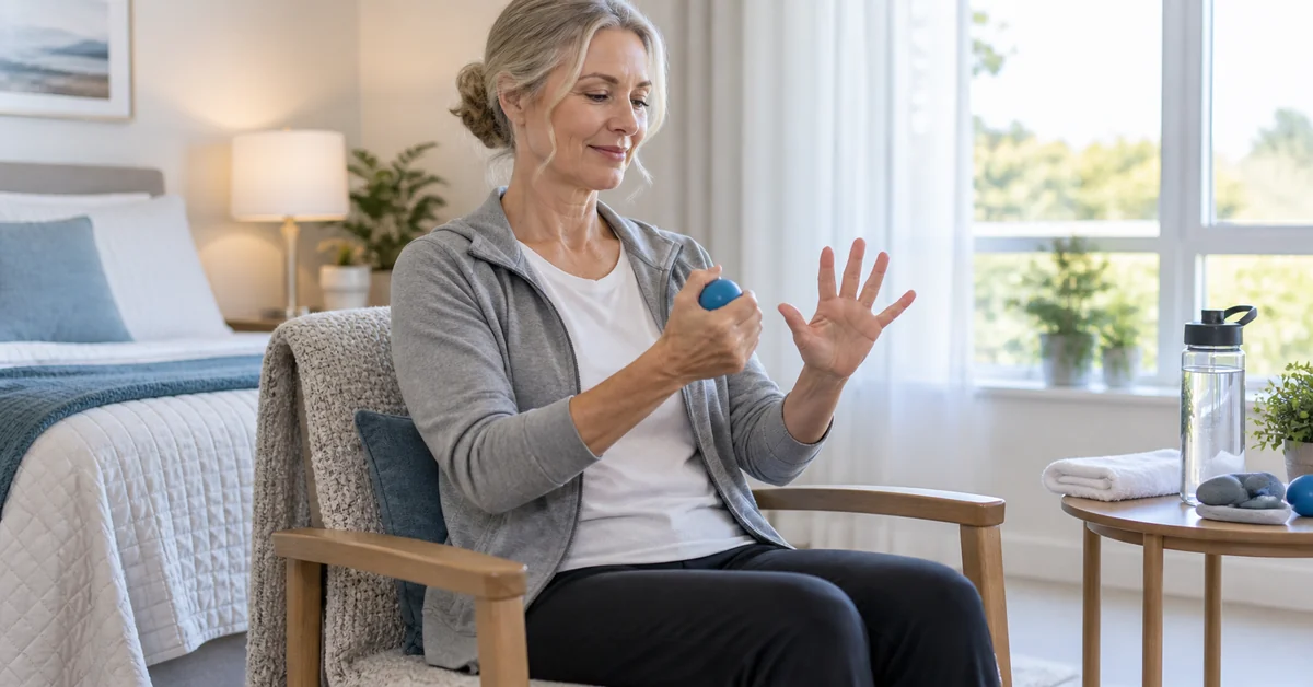 Gentle hand exercises during cervical surgery recovery