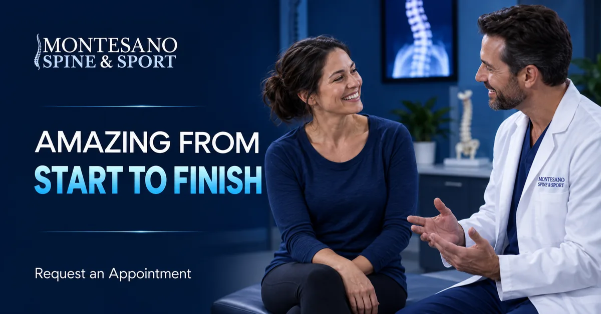 Happy patient sharing a positive experience with spine treatment