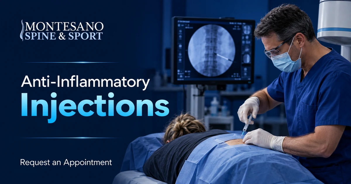 Clinician providing an image-guided anti-inflammatory spinal injection