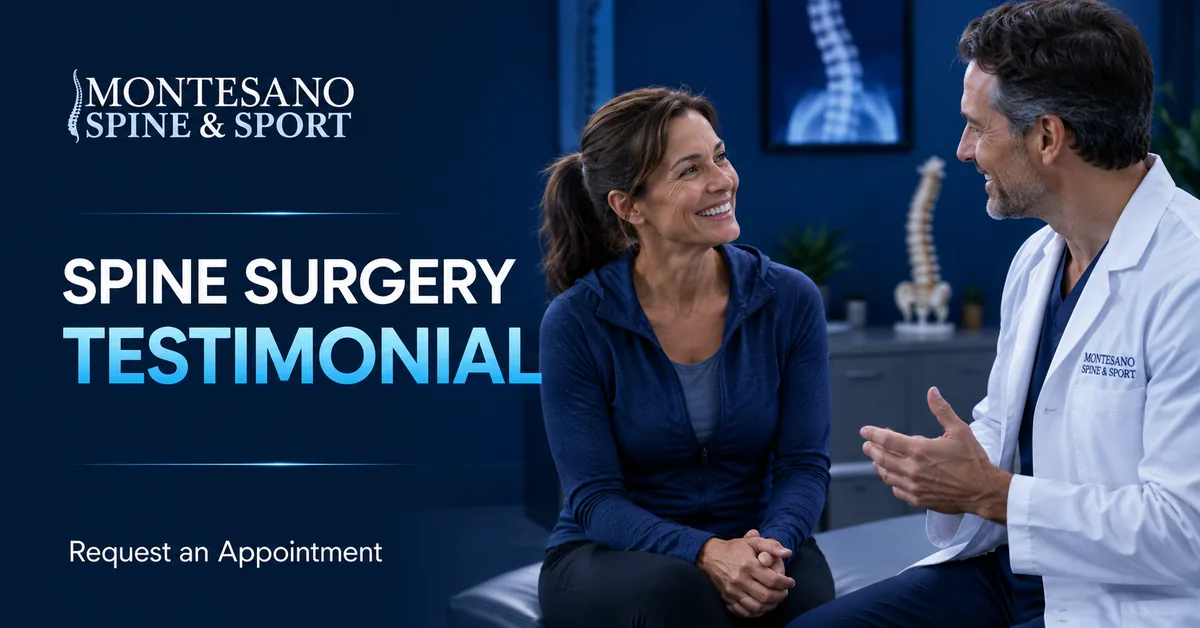 Happy patient sharing a successful spine surgery testimonial