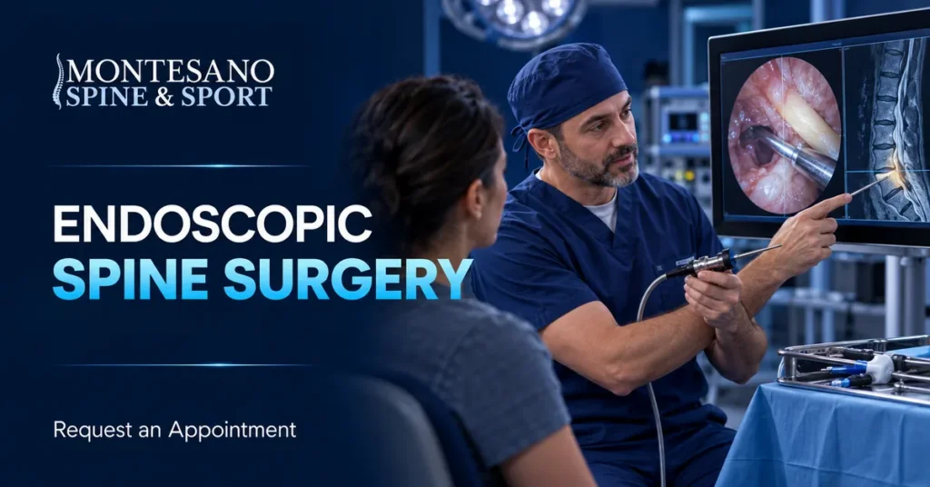 Spine surgeon explaining minimally invasive endoscopic spine surgery