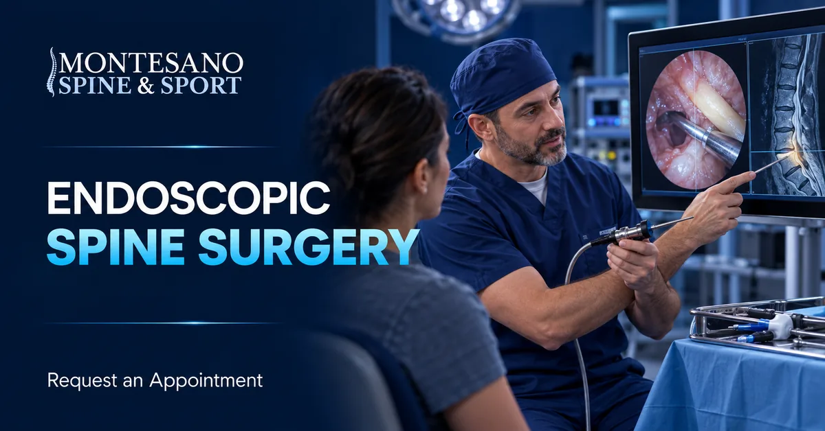 Spine surgeon explaining minimally invasive endoscopic spine surgery