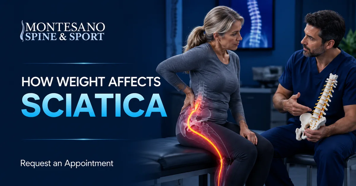 Spine specialist explaining how weight can affect sciatic nerve pain