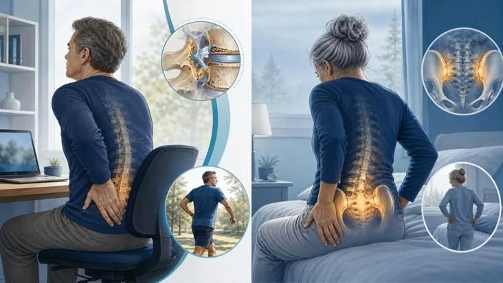 Examples of mechanical and inflammatory back pain patterns