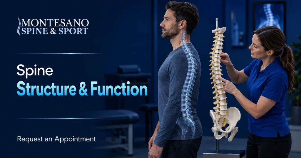 Clinician demonstrating spine structure and function