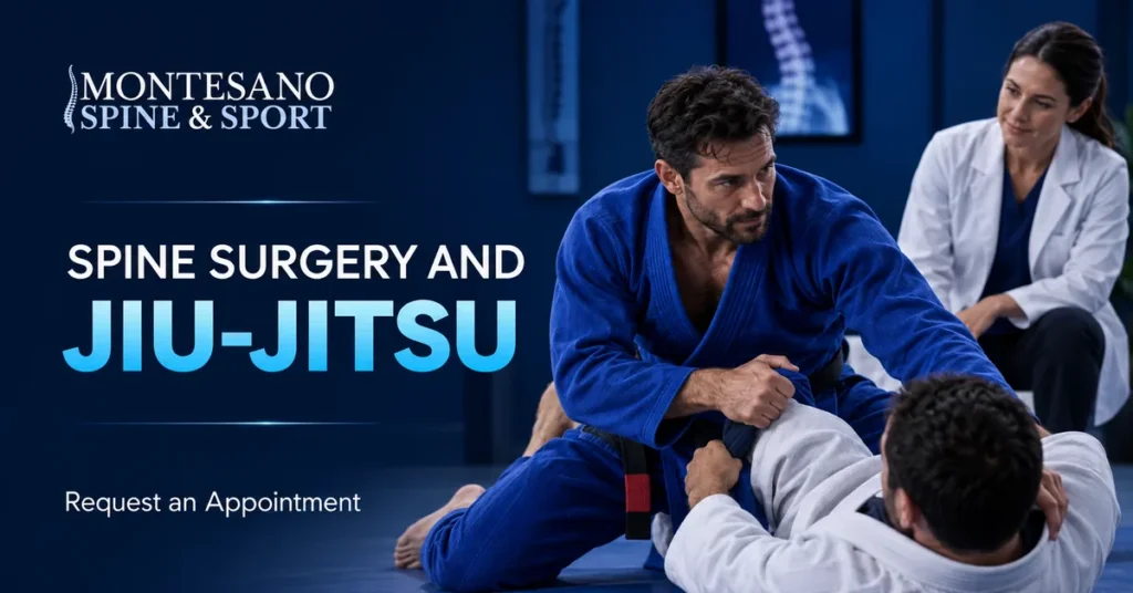 Jiu-jitsu athlete returning to training after spine surgery