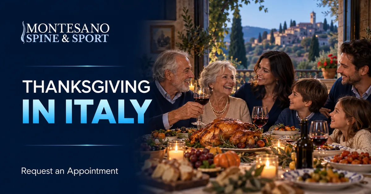 Family enjoying Thanksgiving together in Italy