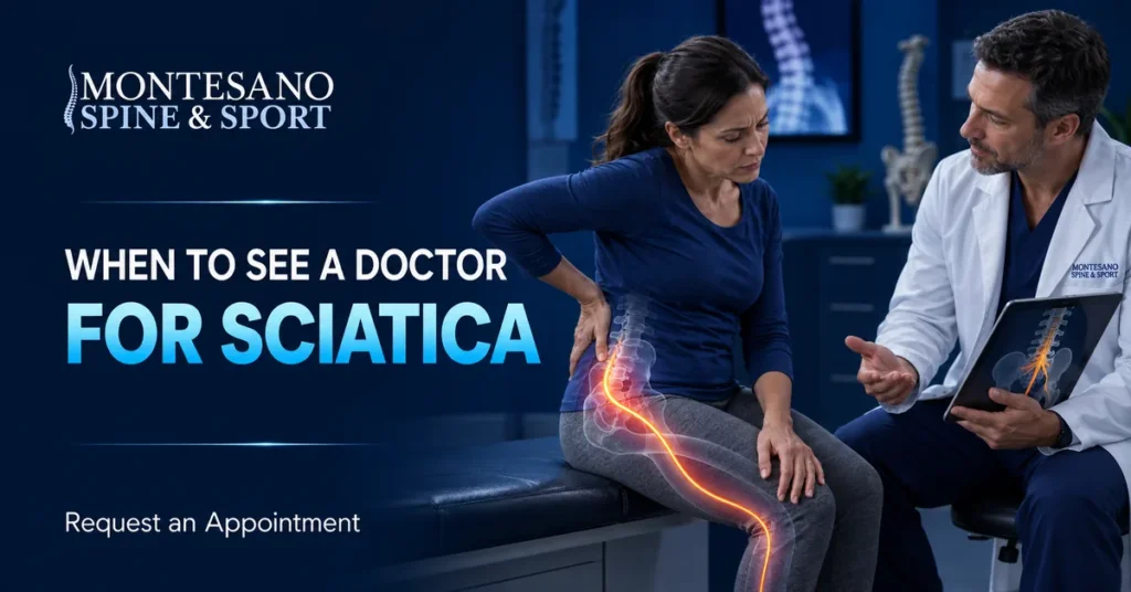 Patient consulting a spine doctor about persistent sciatica symptoms
